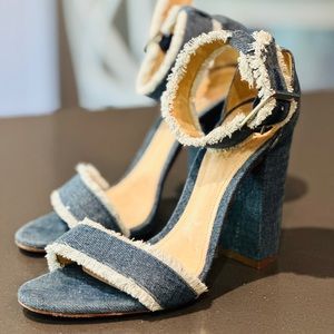 DESIGNER SHUTZ DENIM HEELS